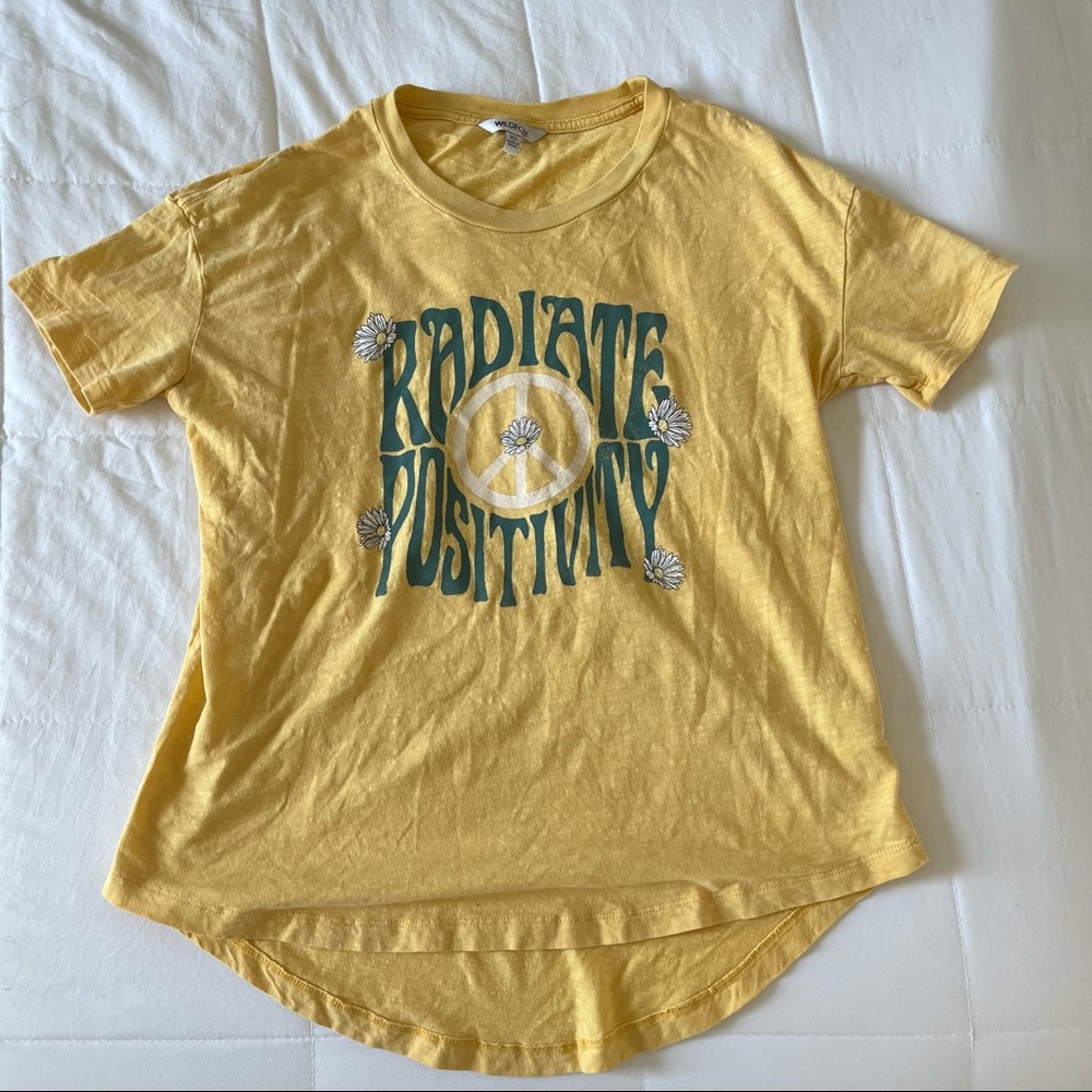 yellow graphic tee
